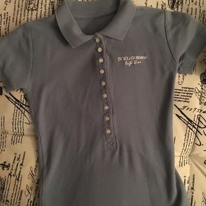 Dolce & Gabbana D&G Light Blue Collared Top